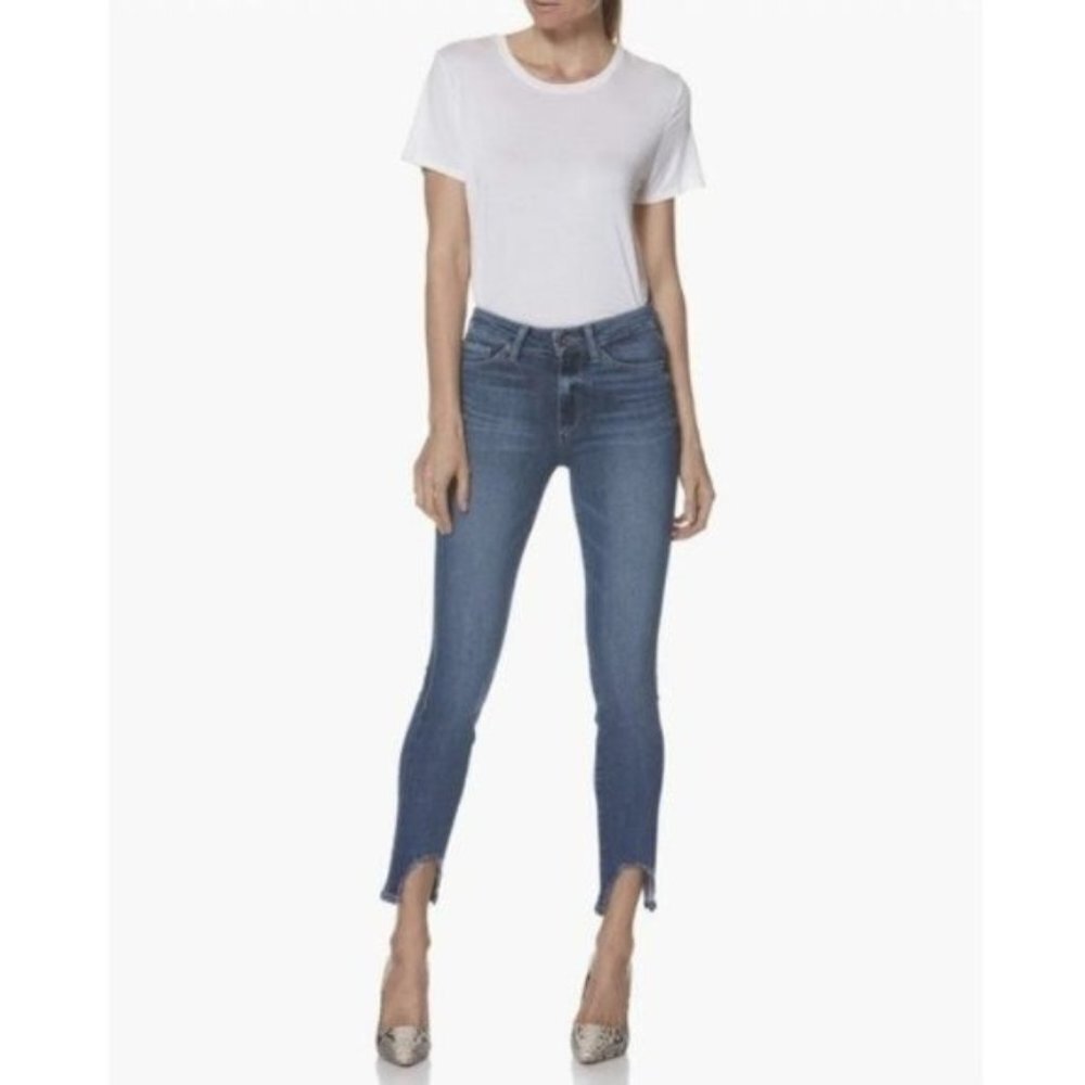 Paige Hoxton High Rise Ankle Skinny Fray Hem Jeans Size 24